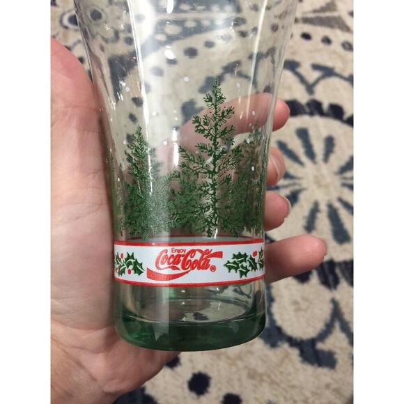 Collectible Christmas Coca Cola Glad Holly Trees Snow Great Condition Look 6” - Picture 4 of 5